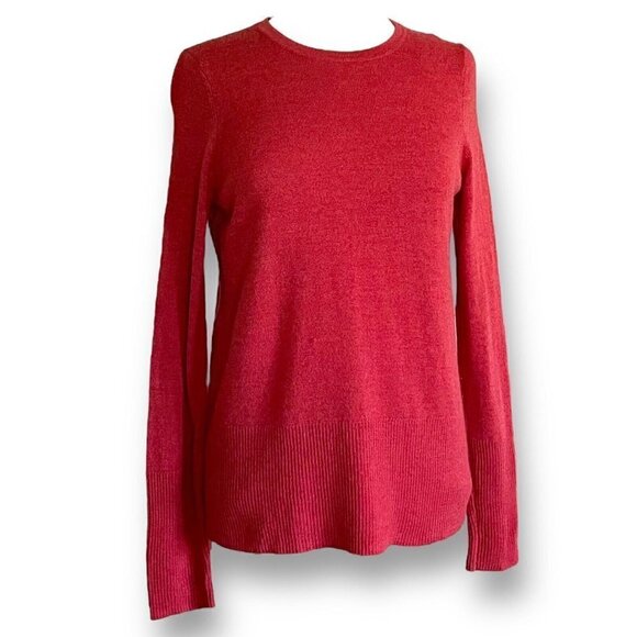 J McLaughlin Womens Orange Tunic Sweater Sz S Italian Merino Wool Pullover - Picture 4 of 6